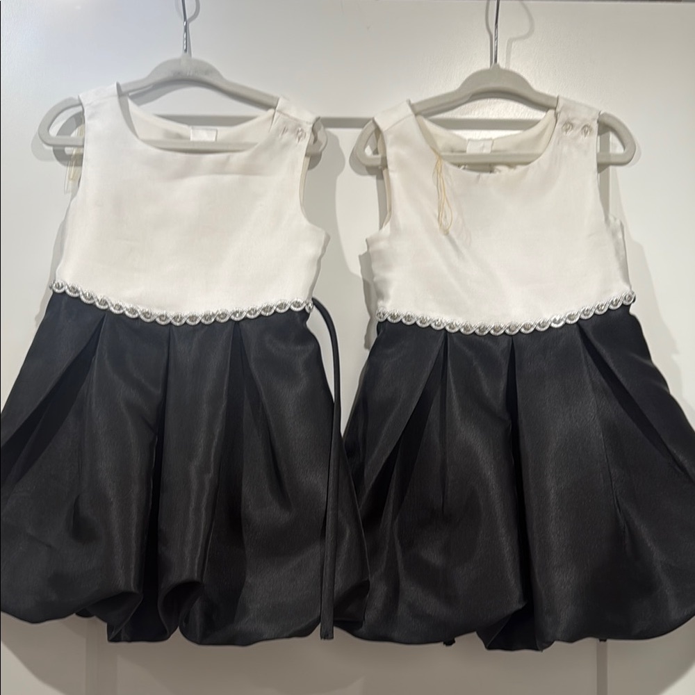 Elegant Black and White Girls' Dresses